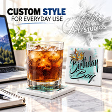 F042 Boy Crown ceramic coaster by Mythic Airbrush, original Air-Volution design — product image 2