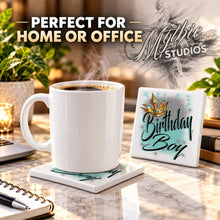 F042 Boy Crown ceramic coaster by Mythic Airbrush, original Air-Volution design — product image 4