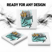 F042 Boy Crown ceramic coaster by Mythic Airbrush, original Air-Volution design — product image 7