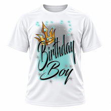 Personalized Boy Crown T-Shirt, front-view T-shirt mockup featuring custom Air-Volution artwork by Mythic Airbrush