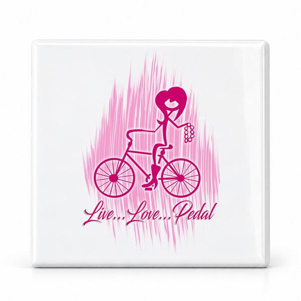 F049 Bicycle ceramic coaster — MAIN photo