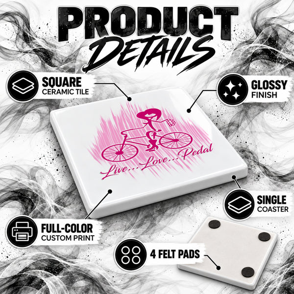 F049 Bicycle ceramic coaster — PT02 photo