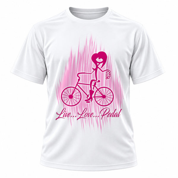 Personalized Bicycle T-Shirt, front-view T-shirt mockup featuring custom Air-Volution artwork by Mythic Airbrush