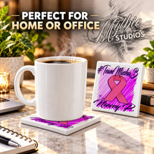 F050 Breast Cancer Ribbon ceramic coaster — PT03 photo