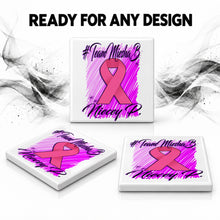 F050 Breast Cancer Ribbon ceramic coaster — PT06 photo