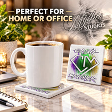 F051 Custom CM Letter Monogram ceramic coaster — PT03 photo