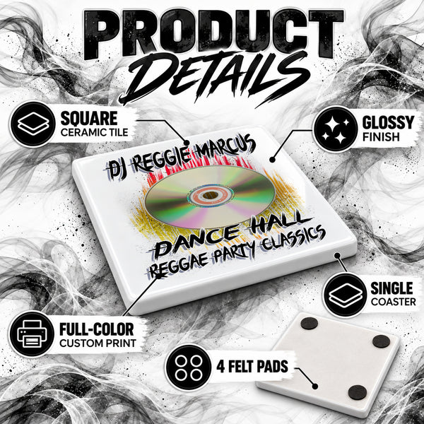 F052 CD DJ ceramic coaster — PT02 photo