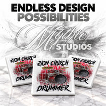 F055 Drum Set Music ceramic coaster — PT05 photo