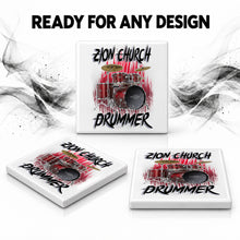 F055 Drum Set Music ceramic coaster — PT06 photo