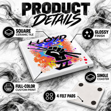 F056 Drum Sticks Music ceramic coaster — PT02 photo