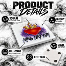 F057 Heart Crown King Queen ceramic coaster — PT02 photo