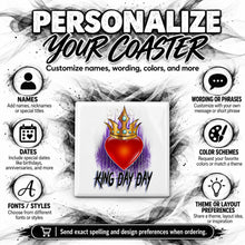 F057 Heart Crown King Queen ceramic coaster — PT04 photo