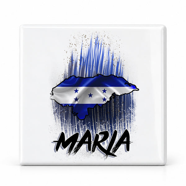 F059 Honduras Flag Heart ceramic coaster — MAIN photo