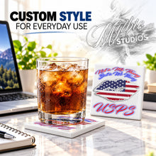 F060 American Flag Lips ceramic coaster — PT01 photo