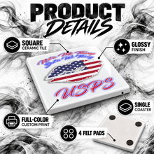 F060 American Flag Lips ceramic coaster — PT02 photo
