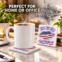 F060 American Flag Lips ceramic coaster — PT03 photo