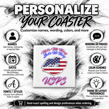 F060 American Flag Lips ceramic coaster — PT04 photo