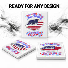 F060 American Flag Lips ceramic coaster — PT06 photo