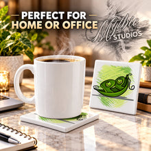F063 Two Peas in a Pod Girl ceramic coaster — PT03 photo
