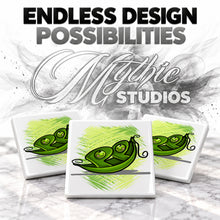 F063 Two Peas in a Pod Girl ceramic coaster — PT05 photo