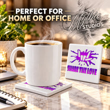 F065 Share The love ceramic coaster — PT03 photo