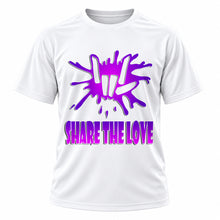 Personalized Share The love T-Shirt, front-view T-shirt mockup featuring custom Air-Volution artwork by Mythic Airbrush