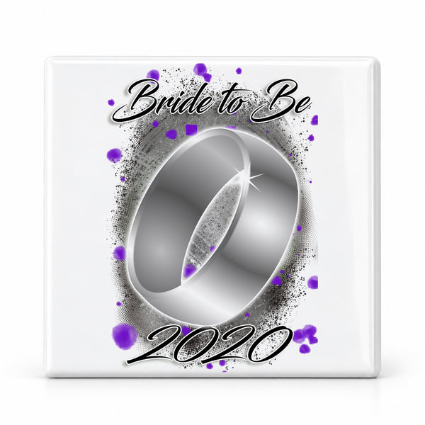 F066 Wedding Ring ceramic coaster — MAIN photo