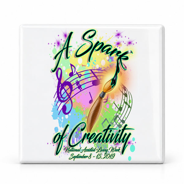 F067 Paint Brush ceramic coaster — MAIN photo