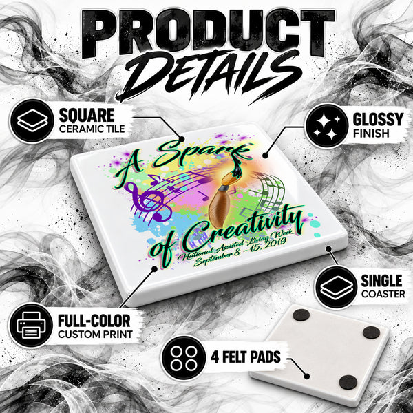 F067 Paint Brush ceramic coaster — PT02 photo