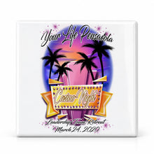 F068 Casino Beach Scene ceramic coaster — MAIN photo