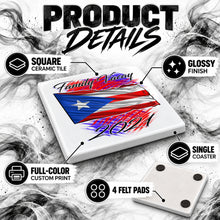 F071 Puerto Rico Flag ceramic coaster — PT02 photo