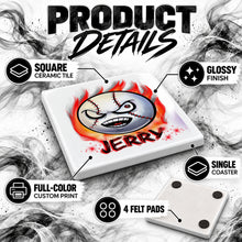 G001 Baseball ceramic coaster by Mythic Airbrush, original Air-Volution design — product image 3