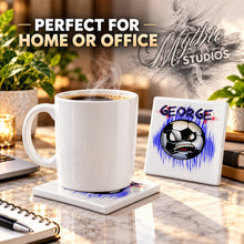 G002 Soccer Ball ceramic coaster by Mythic Airbrush, original Air-Volution design — product image 4