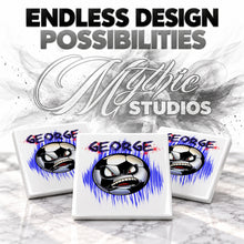 G002 Soccer Ball ceramic coaster by Mythic Airbrush, original Air-Volution design — product image 6