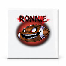 G003 Football ceramic coaster by Mythic Airbrush, original Air-Volution design — main image
