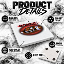 G003 Football ceramic coaster by Mythic Airbrush, original Air-Volution design — product image 3