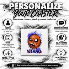G004 Basketball ceramic coaster by Mythic Airbrush, original Air-Volution design — product image 5