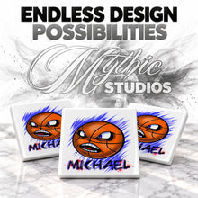 G004 Basketball ceramic coaster by Mythic Airbrush, original Air-Volution design — product image 6