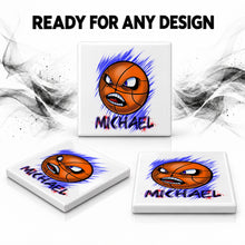 G004 Basketball ceramic coaster by Mythic Airbrush, original Air-Volution design — product image 7