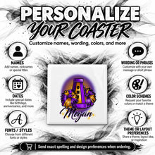 G005 Cheer Pom Pom ceramic coaster by Mythic Airbrush, original Air-Volution design — product image 5