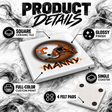 G006 Football Helmet ceramic coaster by Mythic Airbrush, original Air-Volution design — product image 3