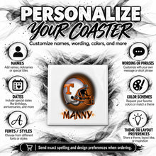 G006 Football Helmet ceramic coaster by Mythic Airbrush, original Air-Volution design — product image 5