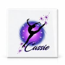 G007 Dancer ceramic coaster by Mythic Airbrush, original Air-Volution design — main image