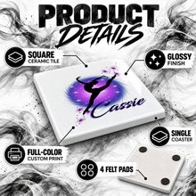 G007 Dancer ceramic coaster by Mythic Airbrush, original Air-Volution design — product image 3