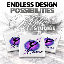 G007 Dancer ceramic coaster by Mythic Airbrush, original Air-Volution design — product image 6