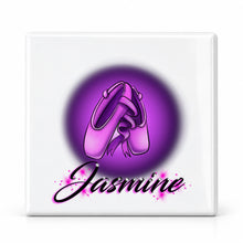 G008 Ballet Shoes ceramic coaster by Mythic Airbrush, original Air-Volution design — main image