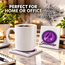 G008 Ballet Shoes ceramic coaster by Mythic Airbrush, original Air-Volution design — product image 4