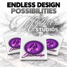 G008 Ballet Shoes ceramic coaster by Mythic Airbrush, original Air-Volution design — product image 6