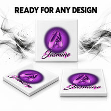 G008 Ballet Shoes ceramic coaster by Mythic Airbrush, original Air-Volution design — product image 7