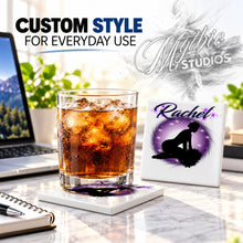 G010 Cheerleader ceramic coaster by Mythic Airbrush, original Air-Volution design — product image 2